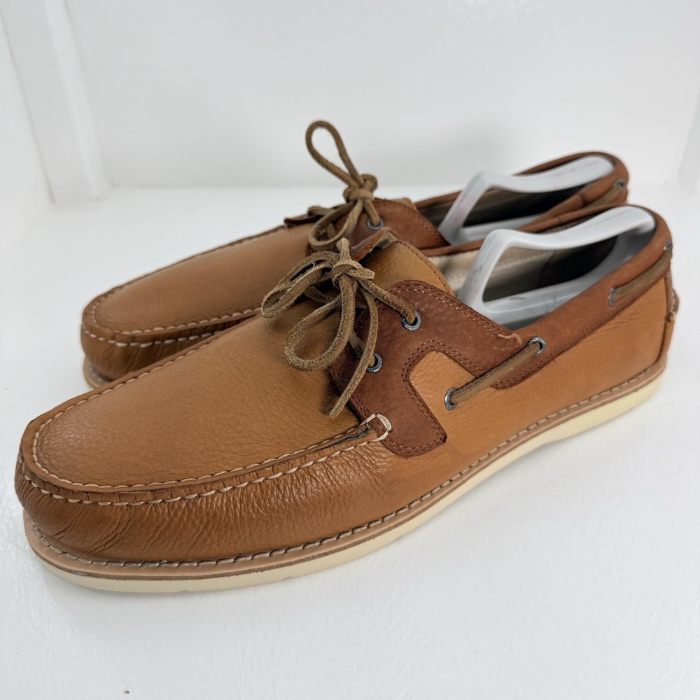 Johnston & Murphy Monaco 2-Eye Boat Shoes Mens 13 M Tan Leather 204183